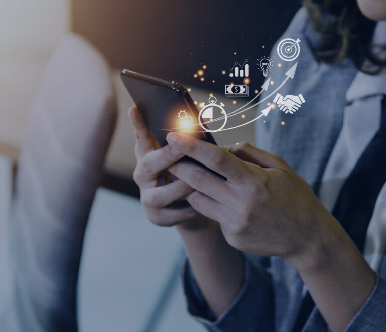 Man using mobile online banking and make payment, Business people using mobile phone with credit card, Mobile banking network, online payment, digital marketing, business technology.